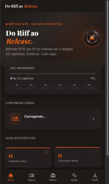 Tela inicial do app Do Riff ao Release